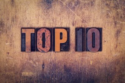 top 10 letters written in large text