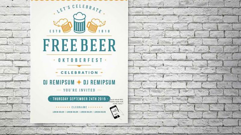 a smart poster advertising free beer
