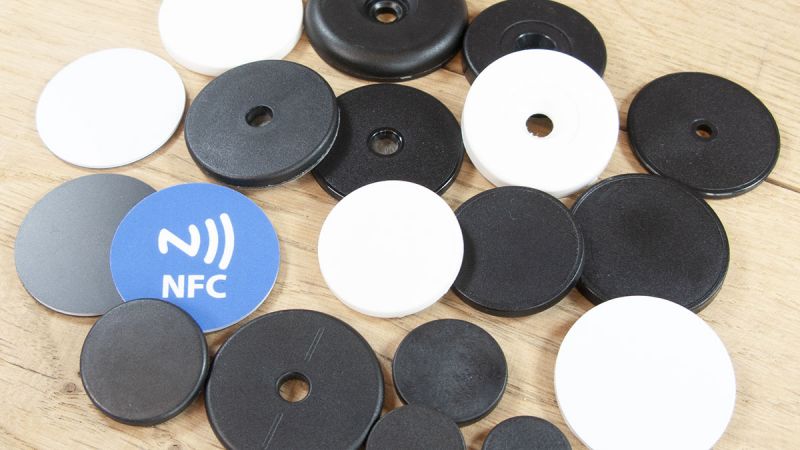 a selection of nfc disc tags