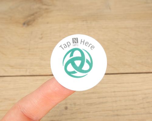 Side view of the NFC On-Metal Custom Print NFC Labels