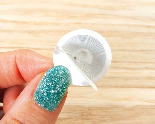 Detail of an NFC Custom Print NFC Bubble Labels