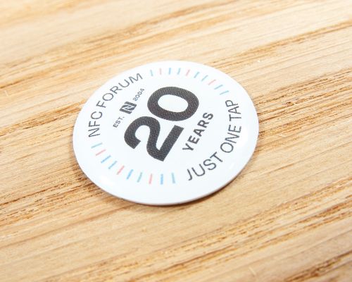 Side view of the NFC Custom Print NFC Bubble Labels