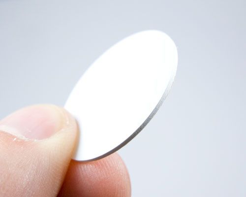 Close up image of an NFC 30mm PVC Disc NTAG424