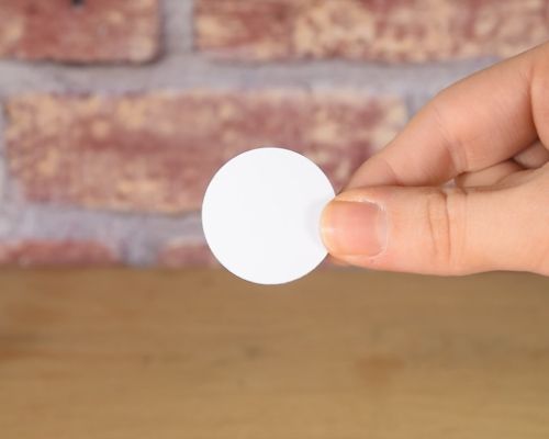 Detail of an NFC 30mm PVC Disc NTAG424