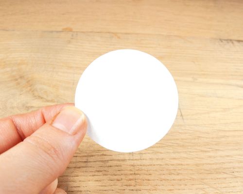 Close up image of an NFC 43mm White NTAG424