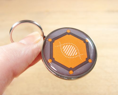 Close up image of an NFC Bubble NFC Keyfob