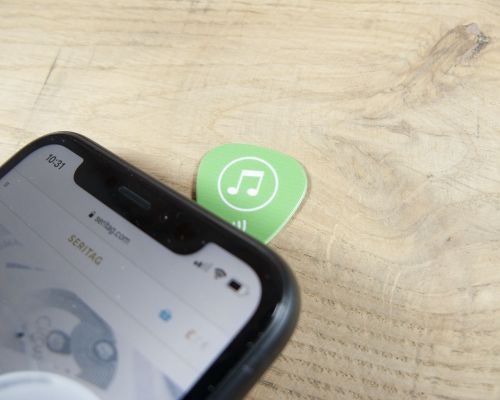 Detail of an NFC Custom Print Guitar Pick