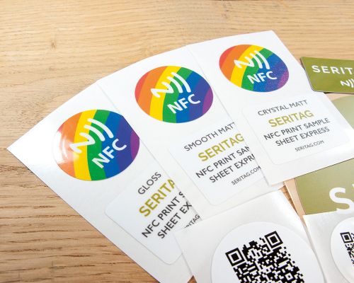 Close up image of an NFC Printed Label Pack