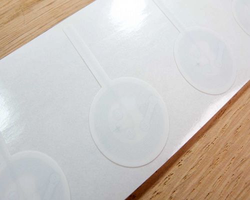 Detail of an NFC NTAG213TT Tamper Tag