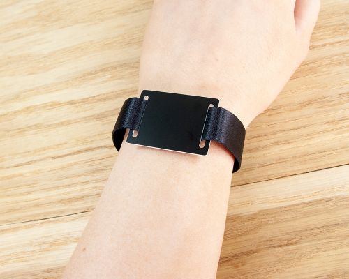 Image of Black Fabric Stock Wristband NFC Tag