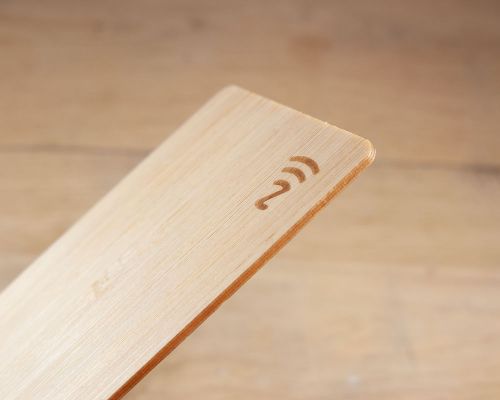 Close up image of an NFC Connect Card Bamboo