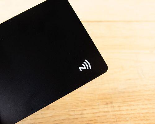 Detail of an NFC Black PVC Card Icon NTAG424