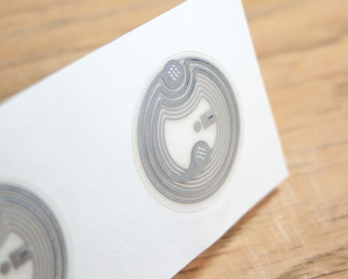 Detail of an NFC 22mm Wet Inlay NTAG213