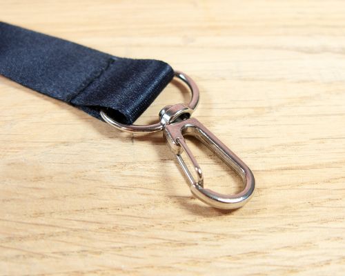 Detail of an NFC Black Lanyard