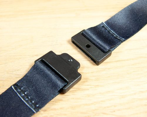 Side view of the NFC Black Lanyard