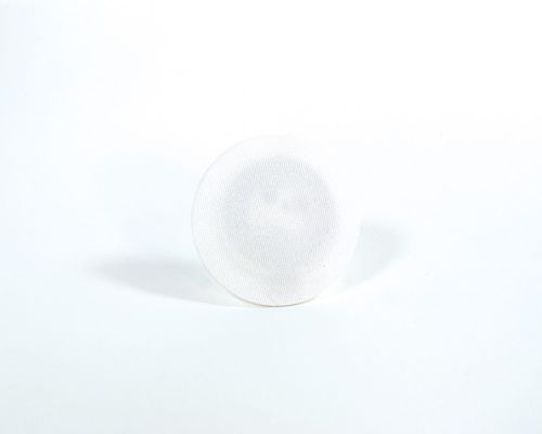 Side view of the NFC 35mm White Iron-On Patch NTAG213