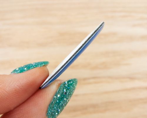 Detail of an NFC Custom Print NFC Bubble Labels On-Metal