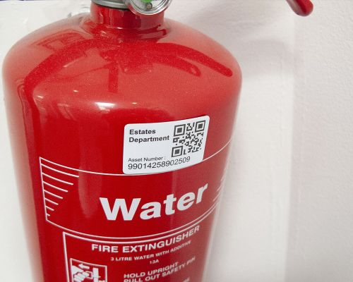 Detail of an NFC Asset Tag On-Metal Rectangle