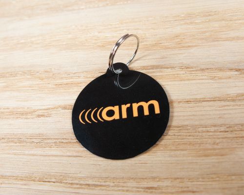 Side view of the NFC Flat NFC Hangtag Custom Print
