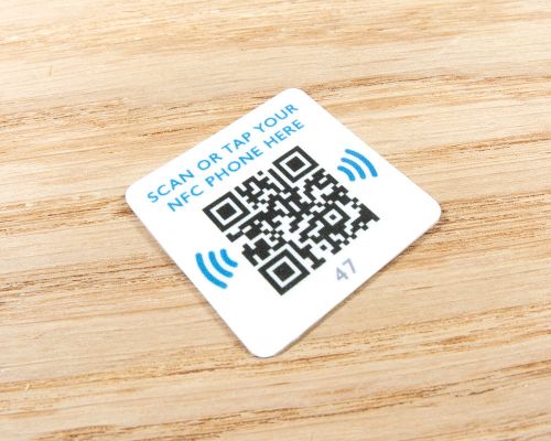Close up image of an NFC Asset NFC Tag Square