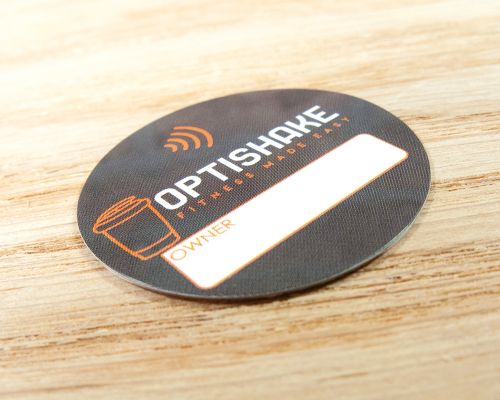 Close up image of an NFC Asset NFC Tag Round