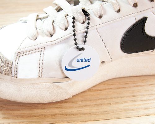 Close up image of an NFC NFC Product Tag Custom Print