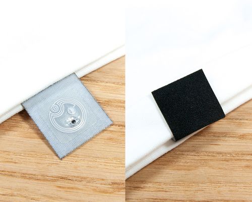 Detail of an NFC 16mm Square Garment NTAG213