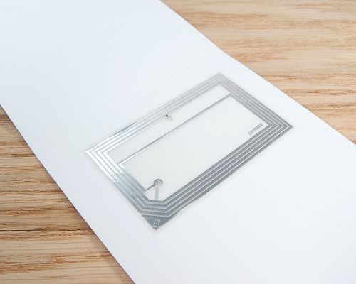 Detail of an NFC Smart Table Tent