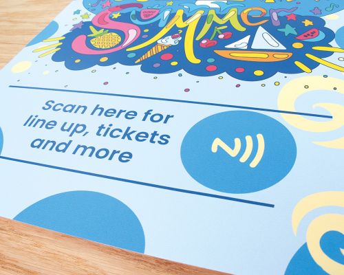 Close up image of an NFC Smart Advertising Poster