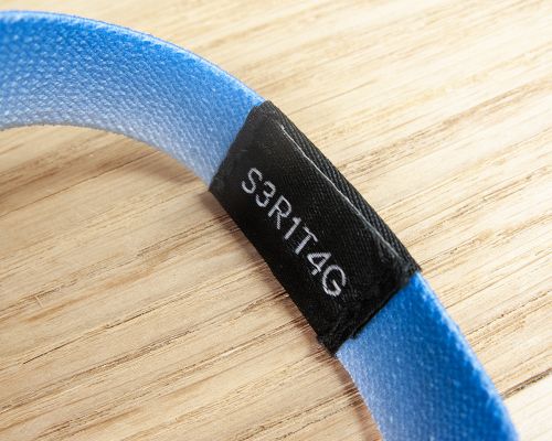 Side view of the NFC Elastic Fabric NFC Wristband