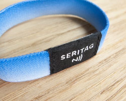 Side view of the NFC Elastic Fabric NFC Wristband