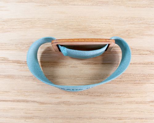 Close up image of an NFC Bamboo Elastic Fabric NFC Wristband