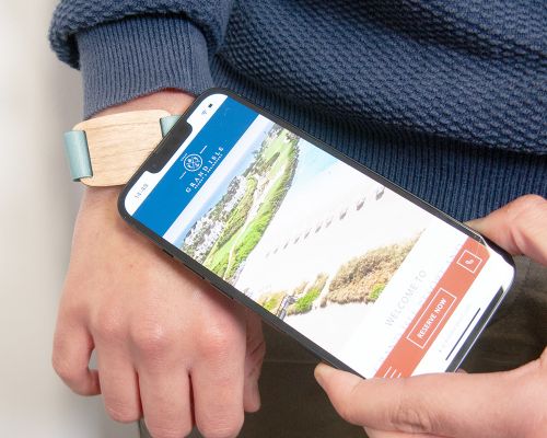 Side view of the NFC Bamboo Elastic Fabric NFC Wristband