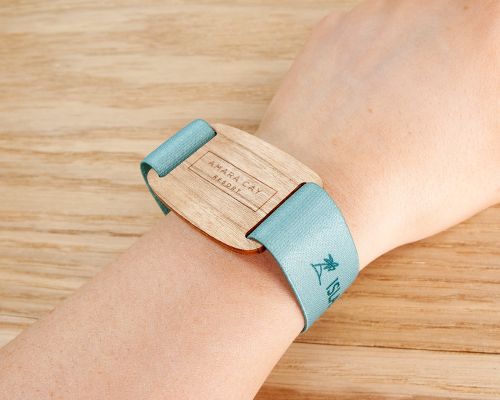 Image of Bamboo Elastic Fabric NFC Wristband NFC Tag