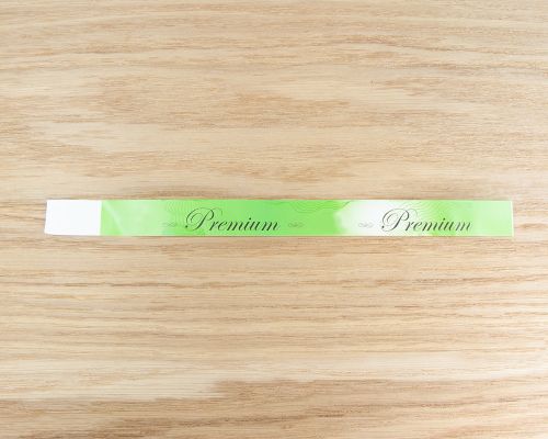 Close up image of an NFC Tyvek NFC Wristband