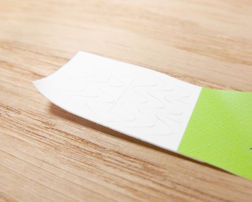 Detail of an NFC Tyvek NFC Wristband