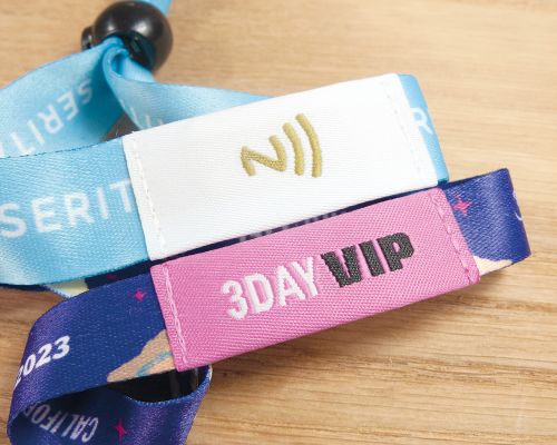 Detail of an NFC NFC Festival Wristband