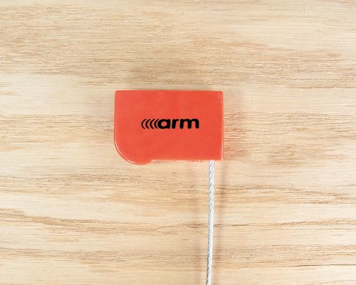 Close up image of an NFC Rounded Flag NFC Metal Cable Tie