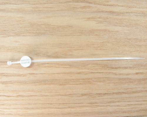 Detail of an NFC Reusable Micro Disc NFC Cable Tie