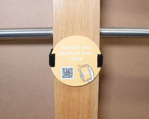 Side view of the NFC Custom Print Church NFC Plate