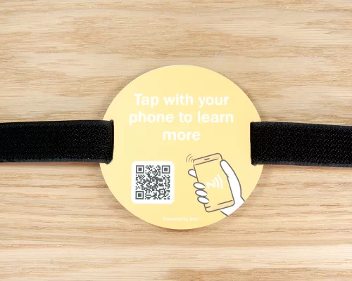 Detail of an NFC Custom Print Church NFC Plate