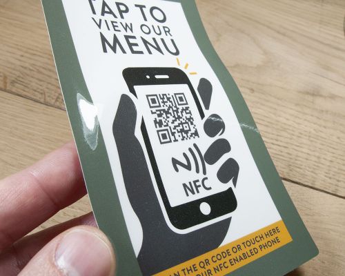 Side view of the NFC Printed Labels Sheet Express