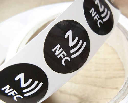 Detail of an NFC Custom Print Premium NFC labels