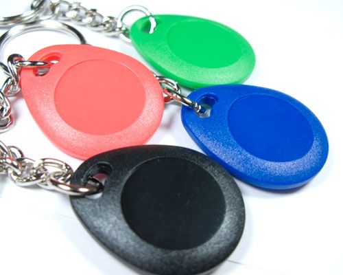Close up image of an NFC Premium NFC Keyfob