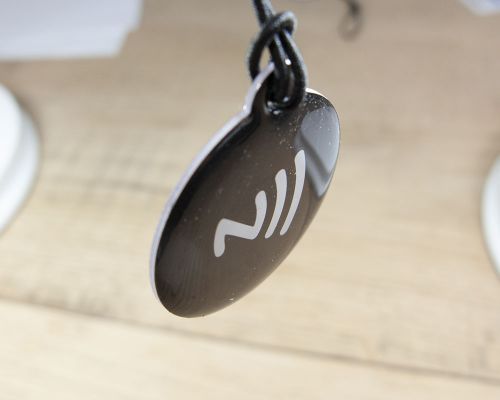 Close up image of an NFC Icon NFC Hang Tag NTAG213