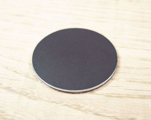 Detail of an NFC Pre-Printed On-Metal PVC Disc