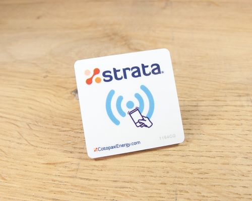 Close up image of an NFC Custom Print PVC Tags