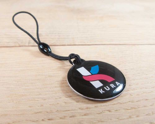 Close up image of an NFC Custom Print NFC Hang Tags