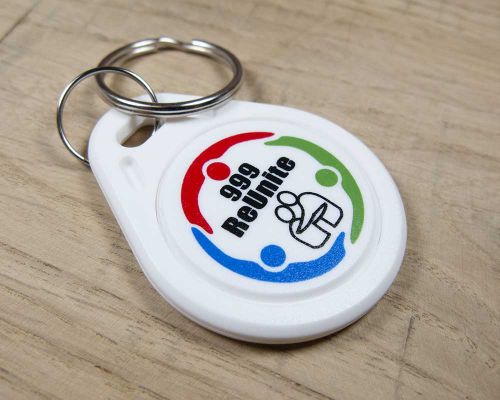 Close up image of an NFC Classic NFC Keyfob