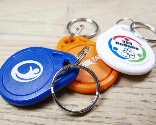 Detail of an NFC Classic NFC Keyfob